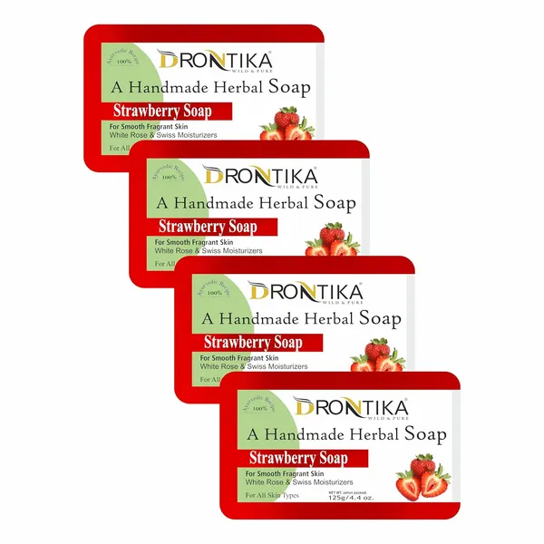 Strawberry_Skin_Soap__Handmade,_100%_Pure,_Natural_&_Cold_Processed_Grade_1_Bis_Standard_Premium_&_Luxurious_Soap_With_Essential_Oils,_Exotic_Herbs_&_Aroma,_(Pack_Of_4)125_G_Each