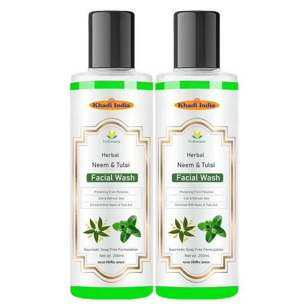 100%_Pure_Herbal_Ayurvedic_Natural_Natural_Neem_&_Tulsi_Herbal_Face_Wash_400Ml_Pack_Of_2
