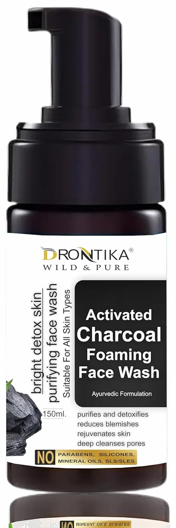 Charcoal_Foaming_Face_Wash|_Deep_Skin_Detox|_Cleanse_Skin_Impurities_|_Sulphate_Free_Face_Wash|_Paraben_Free|_150_Ml_|_Ayurvedic_And_Organically_Pure|_100%_Natural_Extracts