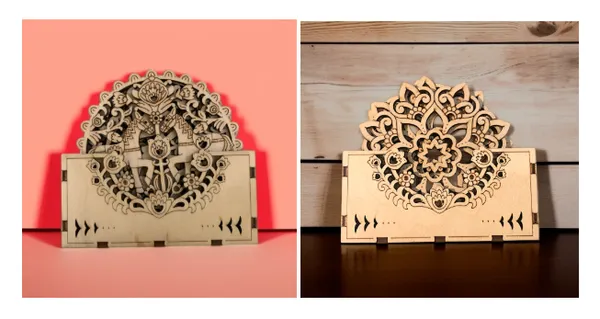Pack_Of_2_Natural_Wood_Table_Coasters_Mandala_&_Coasters_Horse