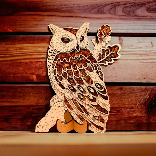 Real_Wood_And_Amber_Pano_Owl_Bird_Full_For_Home_Decor_(20_Cm)