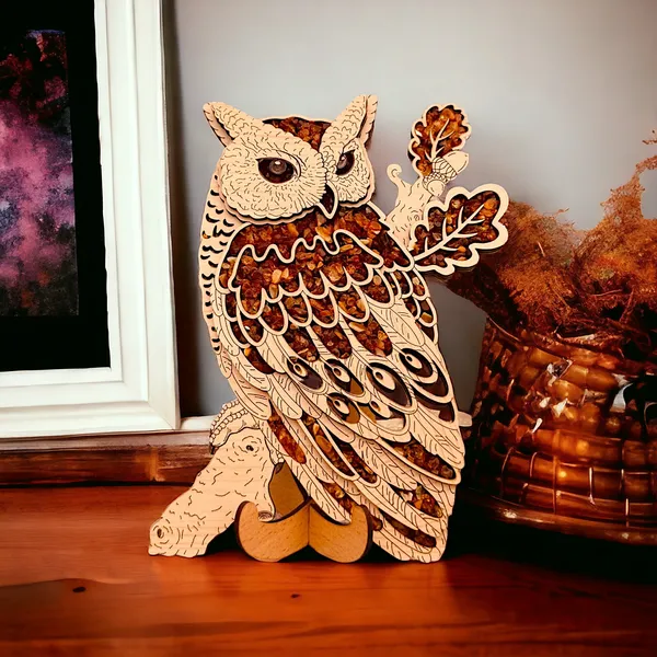 Real_Wood_And_Amber_Pano_Owl_Bird_Full_For_Home_Decor_(20_Cm)