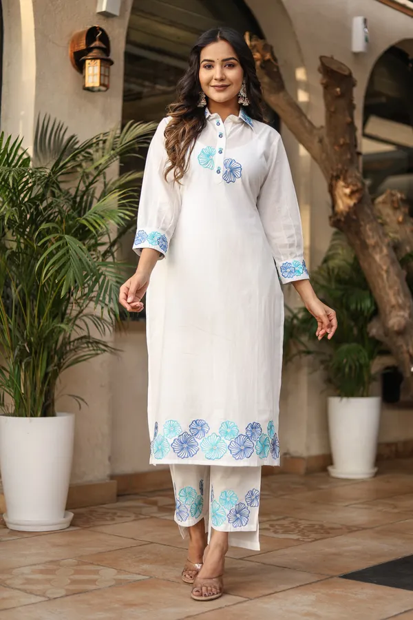Bainkutpuri_Women's_Cotton_White_Embroidered_co-ord_set