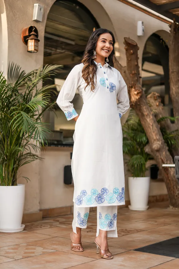 Bainkutpuri_Women's_Cotton_White_Embroidered_co-ord_set