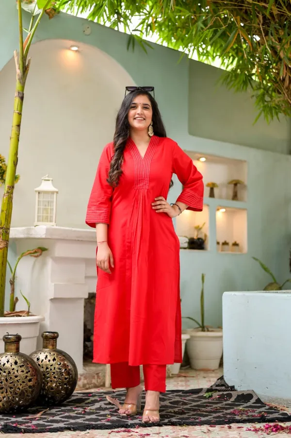 Red_Cotton_Embroidered_Co-Ord_Set_For_Women