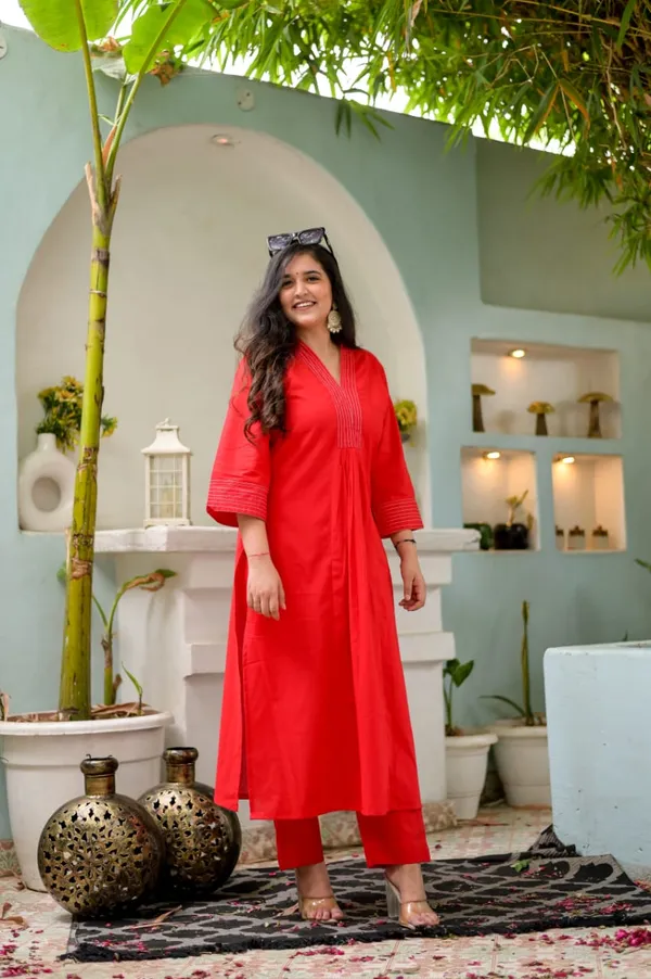 Red_Cotton_Embroidered_Co-Ord_Set_For_Women