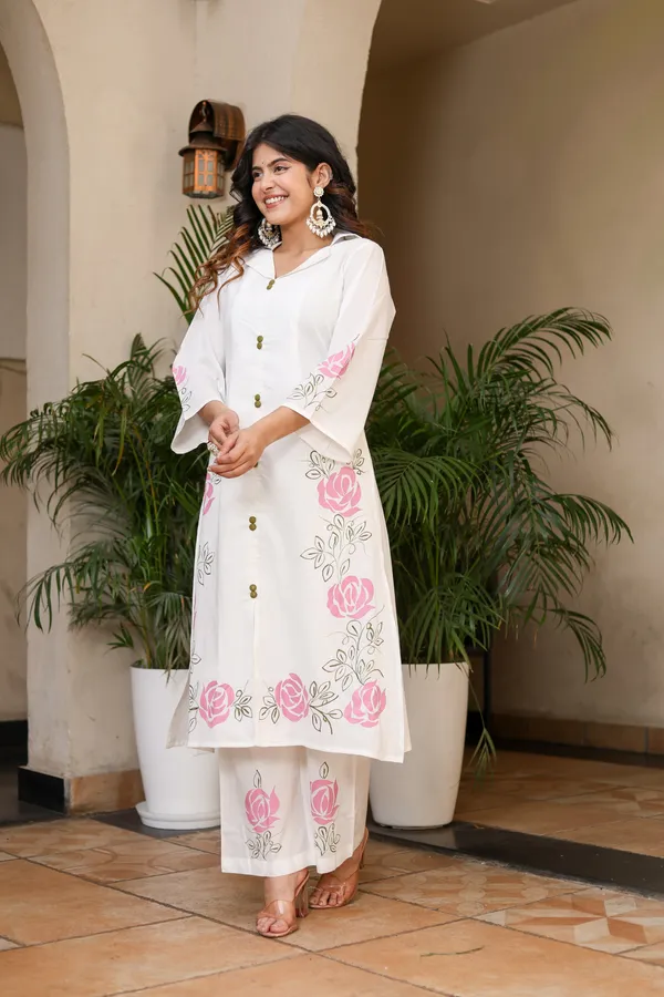 Bainkutpuri_Women's_Pure_Cotton_Handcrafted_brush_printed_kurta_Pant_Set_(White)