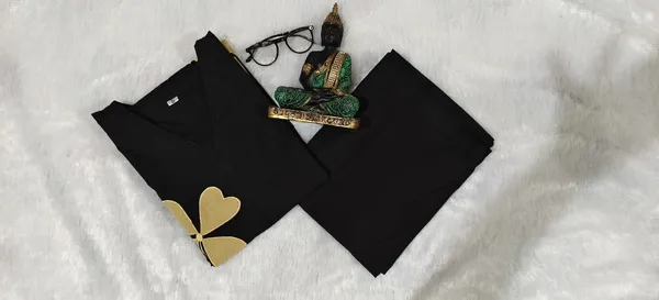 Black_Cotton_Designer_Embroidered_Kurta_Pant_Set_For_Women