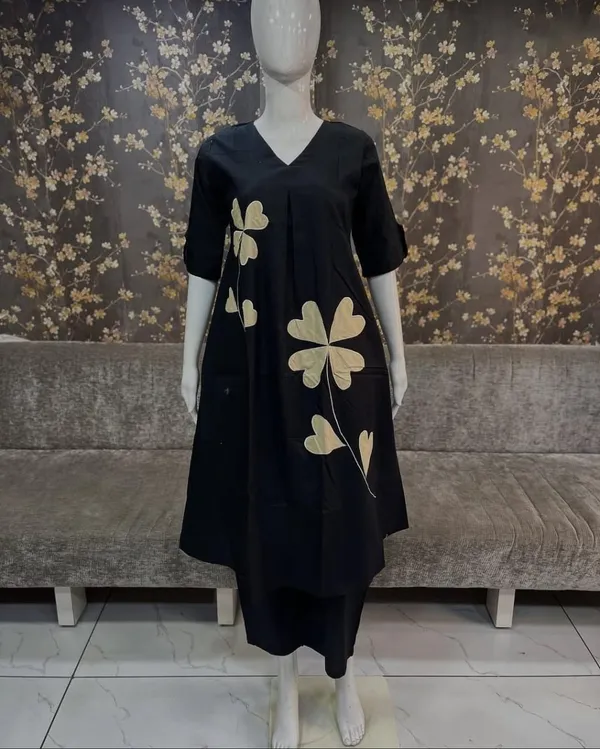 Black_Cotton_Designer_Embroidered_Kurta_Pant_Set_For_Women