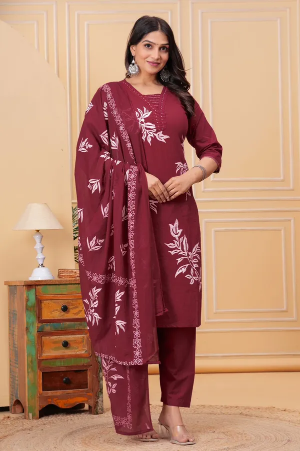 Maroon_Heavy_Pure_Cotton_Printed_Ethnic_Suit_Set_For_Women