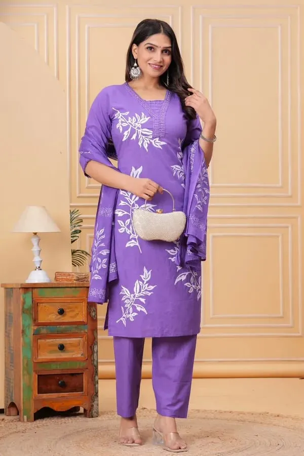 Violet_Heavy_Pure_Cotton_Printed_Ethnic_Suit_Set_For_Women