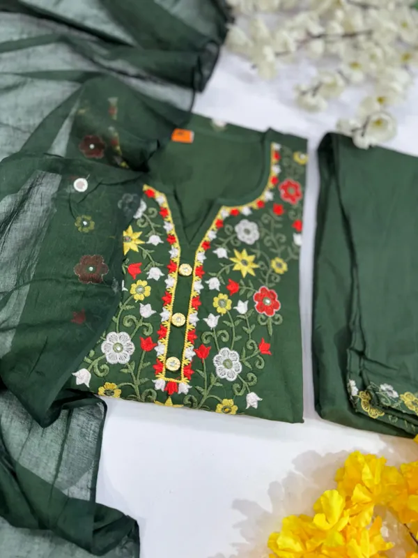 Bottle_Green_Embroidered_Ethnic_Suit_Set_For_Women