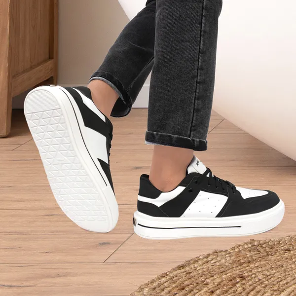 Black_&_White_Synthetic_Stylish_Sneakers_For_Men
