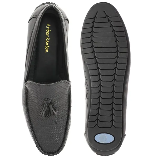 Black_Synthetic_Embossed_Deisgn_Tussel_Loafers_For_Men