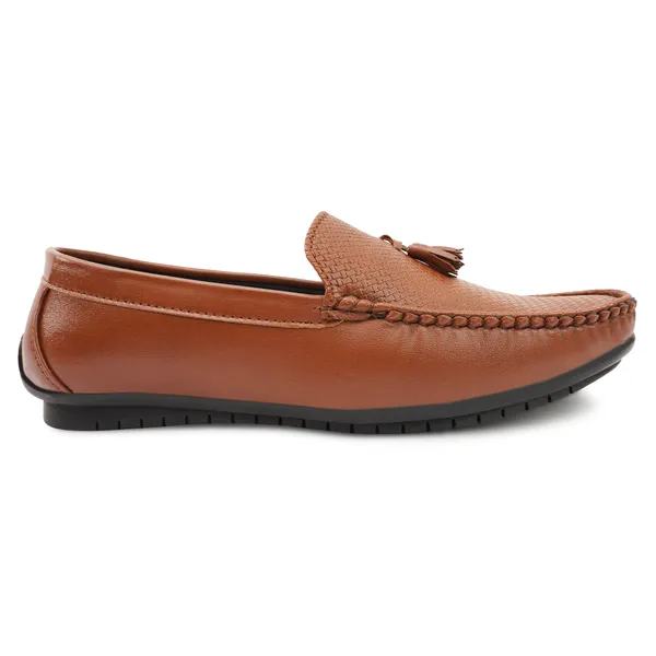 Tan_Synthetic_Embossed_Deisgn_Tussel_Loafers_For_Men