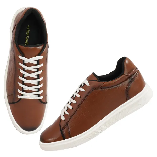 Tan_Synthetic_Embossed_Designs_With_Memory_Foam_Insole_Sneakers_For_Men