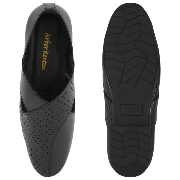 Black_Synthetic_Laser_Cut_Design_Ethnic_Peshawari_Sandal_For_Men