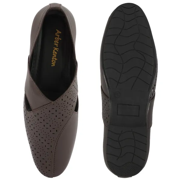 Brown_Synthetic_Laser_Cut_Design_Ethnic_Peshawari_Sandal_For_Men
