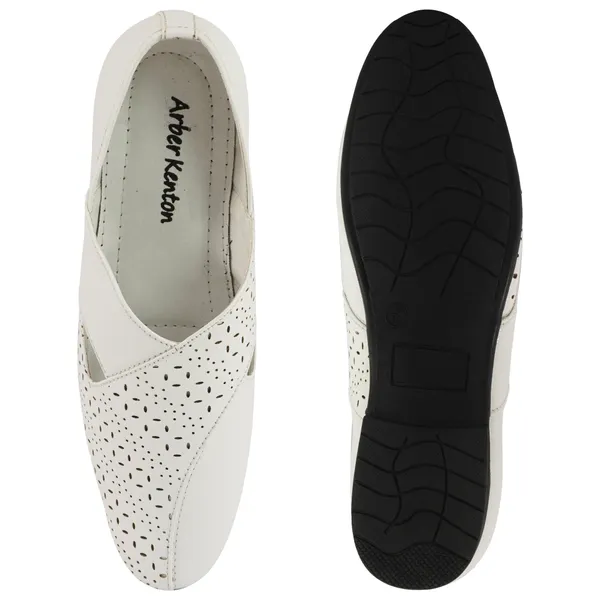 White_Synthetic_Laser_Cut_Design_Ethnic_Peshawari_Sandal_For_Men