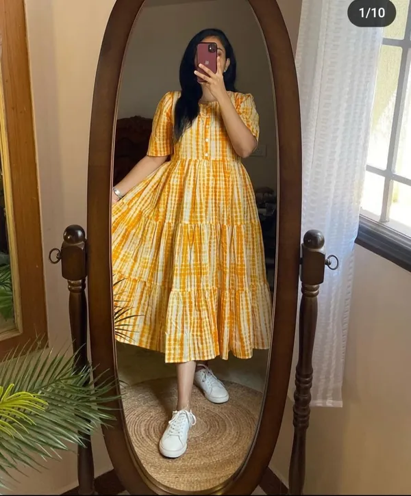 Yellow_Rayon_Printed_Middi_For_Women