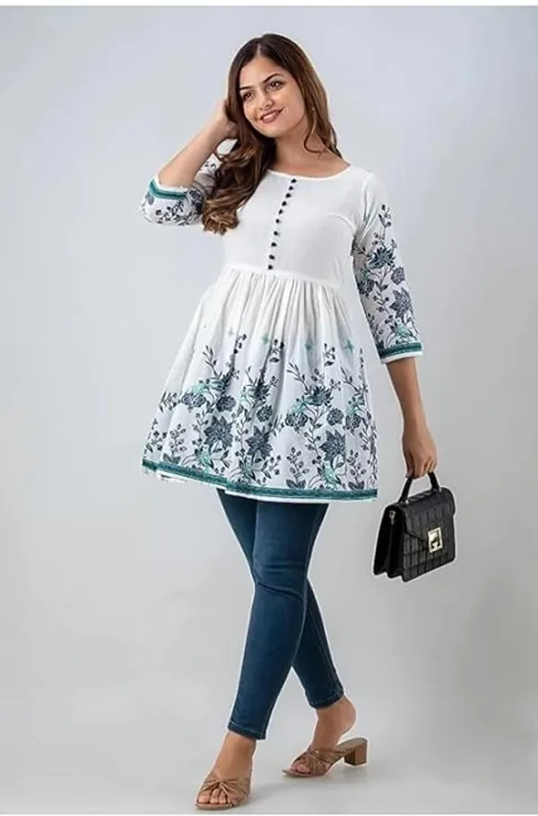 White_Rayon_Top_Printed_For_Women