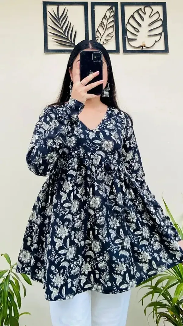 Teal_Blue_Rayon_Printed_Top__For_Women