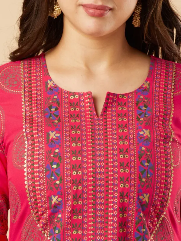 Pink_Rayon_Printed_Kurta_&_Pant_For_Women
