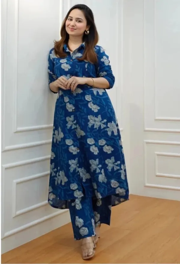Multicolor_Rayon_Kurti_With_Pant_Printed_For_Women