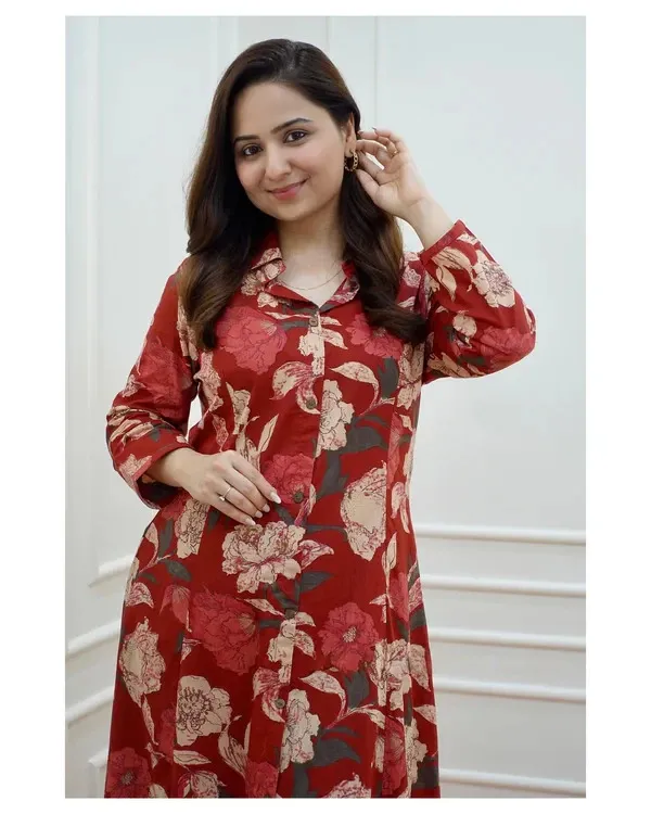 Multicolor_Rayon_Kurti_With_Pant_Printed_For_Women