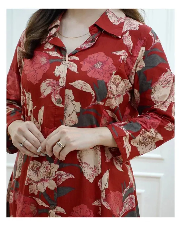Multicolor_Rayon_Kurti_With_Pant_Printed_For_Women