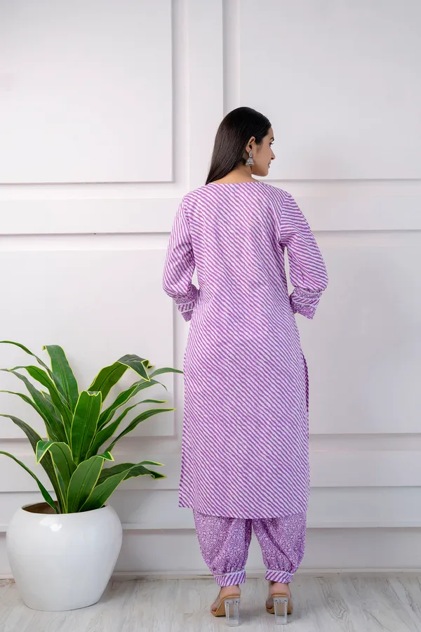 Multicolor_Embroidery_Cotton_Kurti_With_Afgani_Pant_And_Dupatta_For_Women