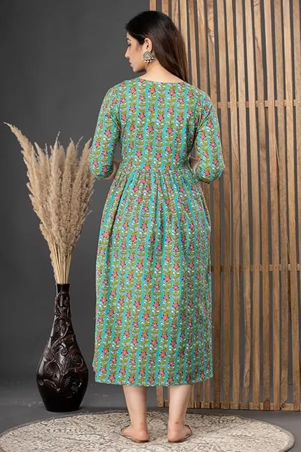 Multicolor_Rayon_Printed_Maternity_Gown_For_Women