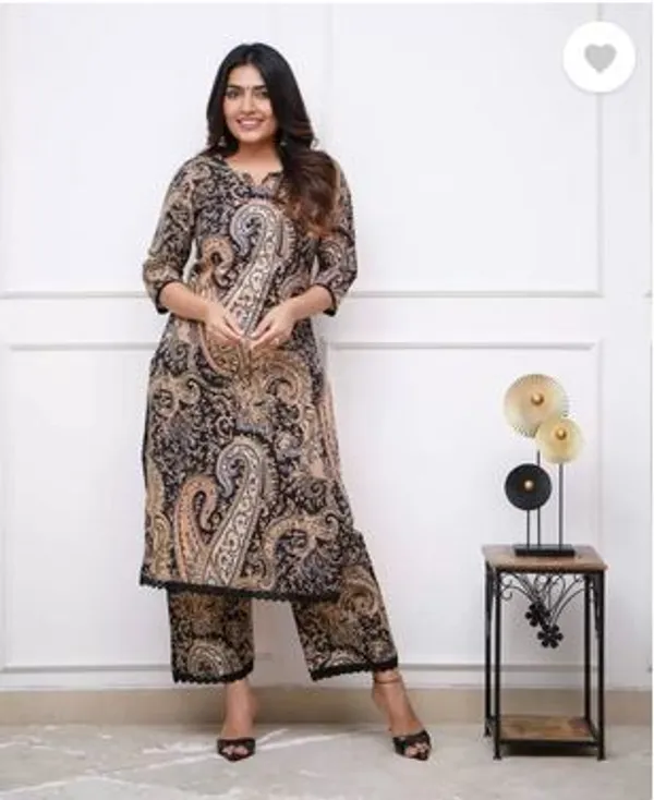 Multicolor_Printed_Rayon_Kurti_With_Pant_For_Women