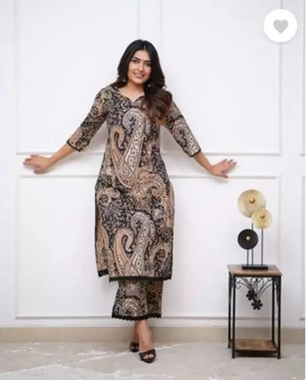 Multicolor_Printed_Rayon_Kurti_With_Pant_For_Women