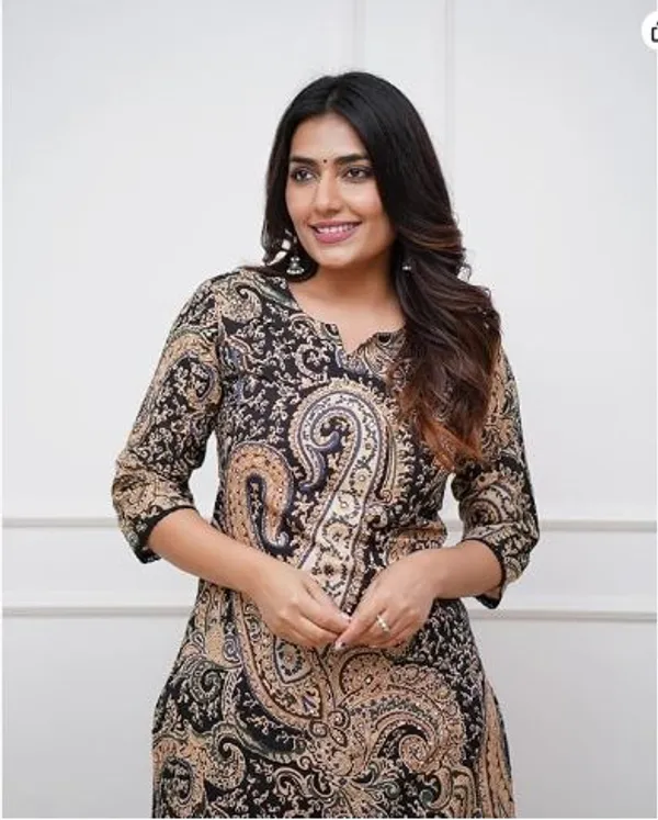 Multicolor_Printed_Rayon_Kurti_With_Pant_For_Women