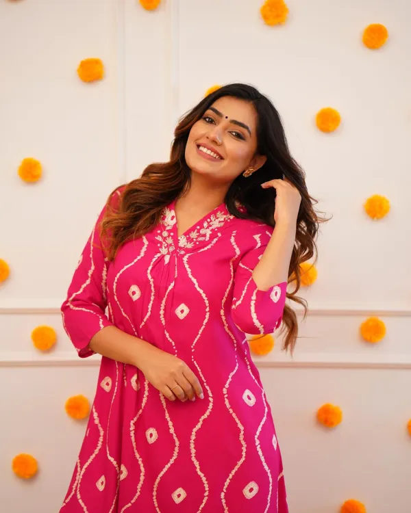 Pink_Printed_Rayon_Kurti_With_Pant_For_Women
