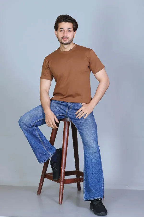 Brown_Cotton_Half_Sleeve_Regular_Customizable_T_Shirt__For_Men