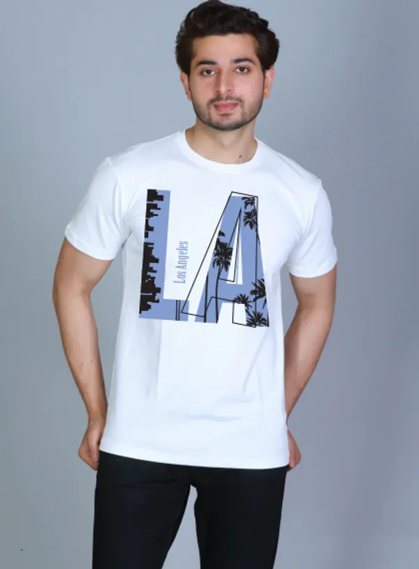 White_Cotton_Half_Sleeve_Regular_Printed_Tshirt_For_Men