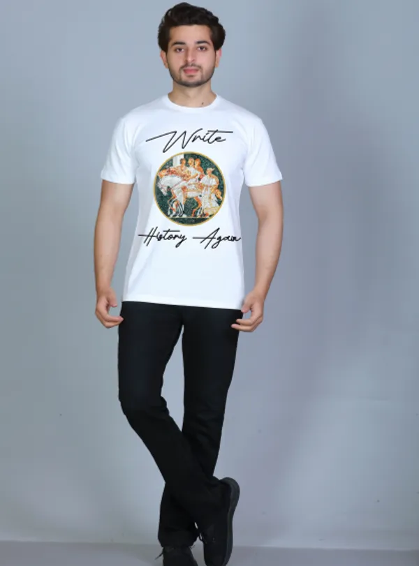 White_Cotton_Half_Sleeve_Regular_Printed_Tshirt_For_Men