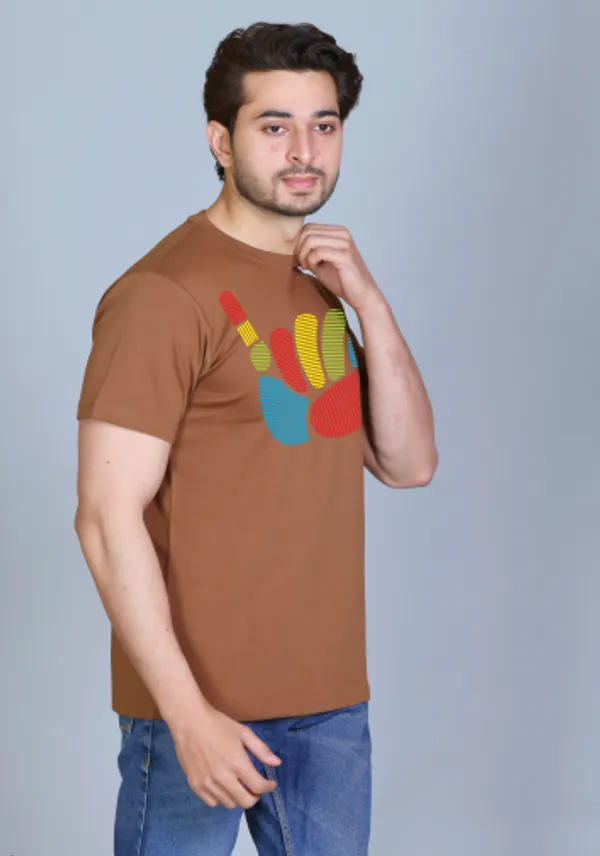 Brown_Cotton_Half_Sleeve_Regular_Printed_Tshirt_For_Men