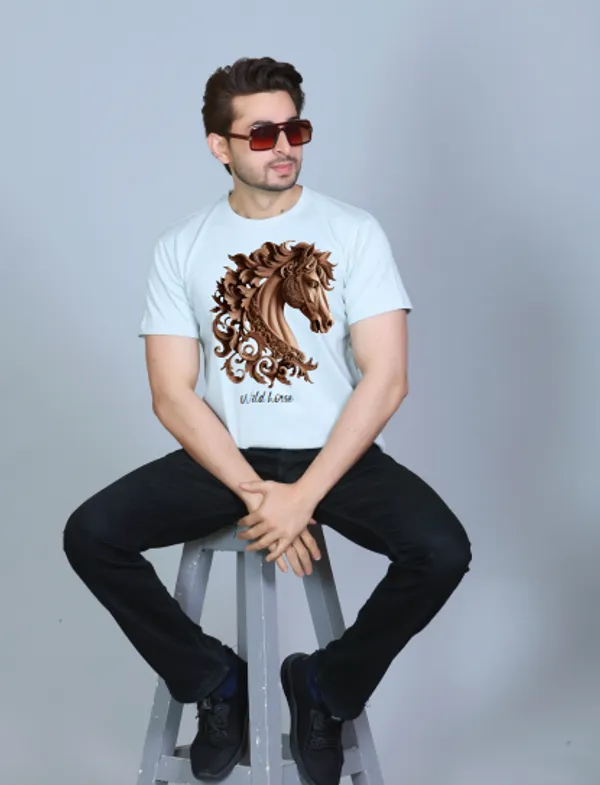 Sky_Blue_Cotton_Half_Sleeve_Regular_Printed_Tshirt_For_Men