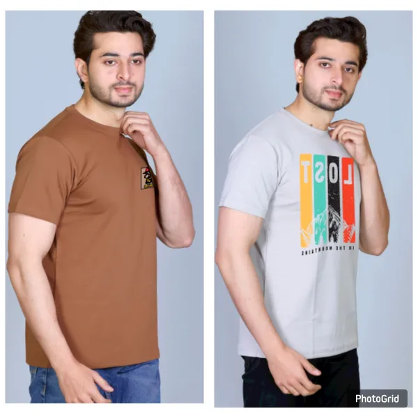 Brown_&_Grey_Cotton_Half_Sleeve_Regular_Printed_Tshirt_For_Men_Pack_Of_2