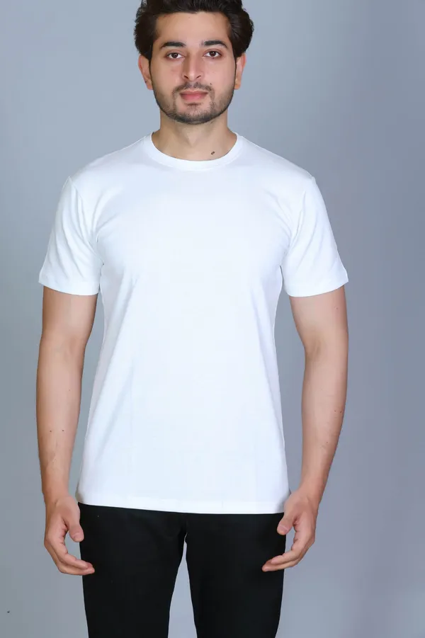White_Cotton_Regular_Classic_Fit_Plain_T_Shirt_For_Men