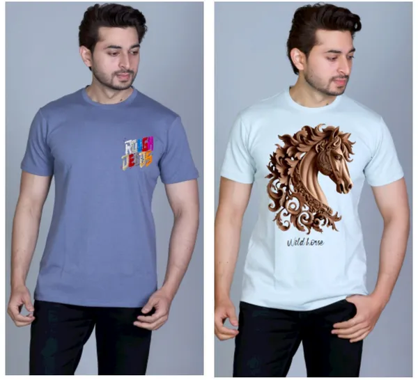 Sky_Blue_&_Cobalt_Blue_Cotton_Half_Sleeve_Regular_Printed_Tshirt_For_Men_Pack_Of_2