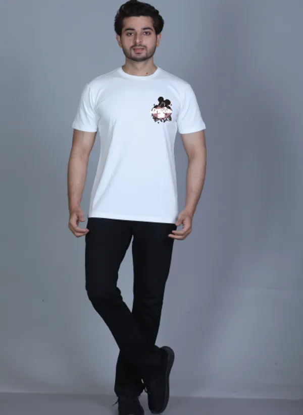 White_Cotton_Half_Sleeve_Regular_Printed_Tshirt_For_Men