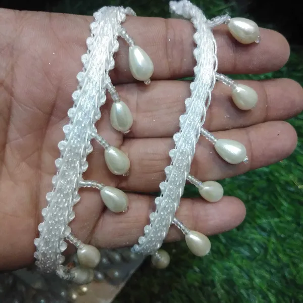 White_Silk_Stylish_Beading_Lace_For_Saree,_Suit,_Lehenga,_Blouse,_Art_&_Craft_(8Mtr)