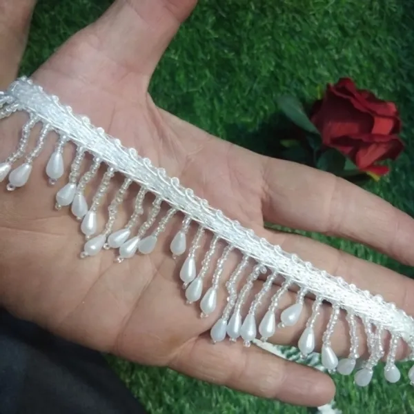 White_Silk_Stylish_Beading_Lace_For_Saree,_Suit,_Lehenga,_Blouse,_Art_&_Craft_(5_Mtr)