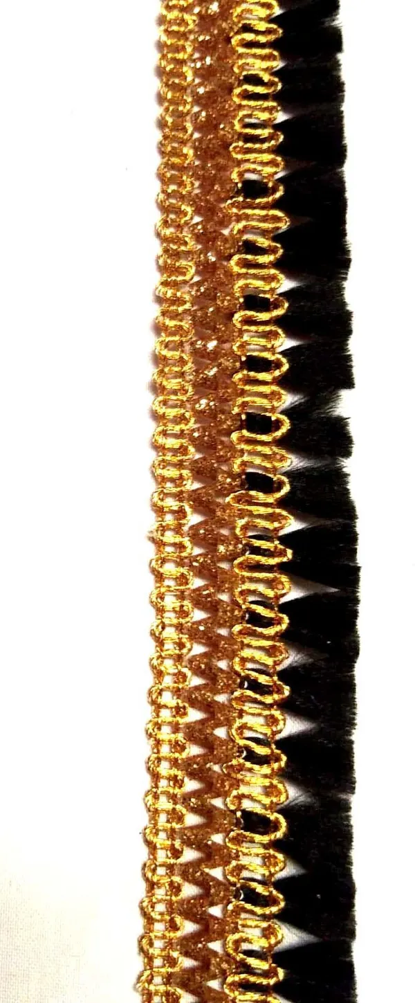 Golden_&_Black_Trim_Border_Lace_For_Saree,Suit,Dresses_Embellishment,Fashion_Designing,_Craft