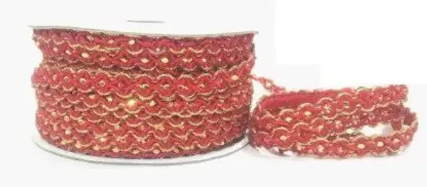 Red_Lace_Beautiful_For_Saree,Lehenga,_Art_Craft_Tailor_(18Mtr)
