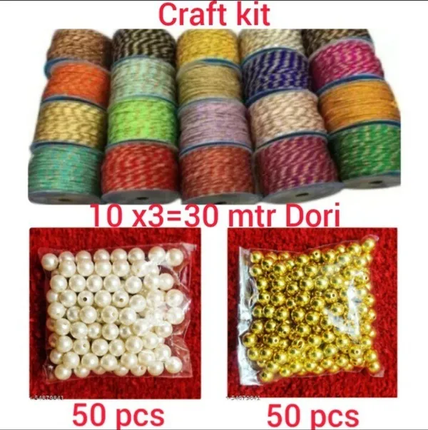 Multicolor_Knitting_Design_Station_Diy_Art_Craft_(_Dori_10_X_3_=30Mtr)_(50_Gold_+_50_Cream_Beads)